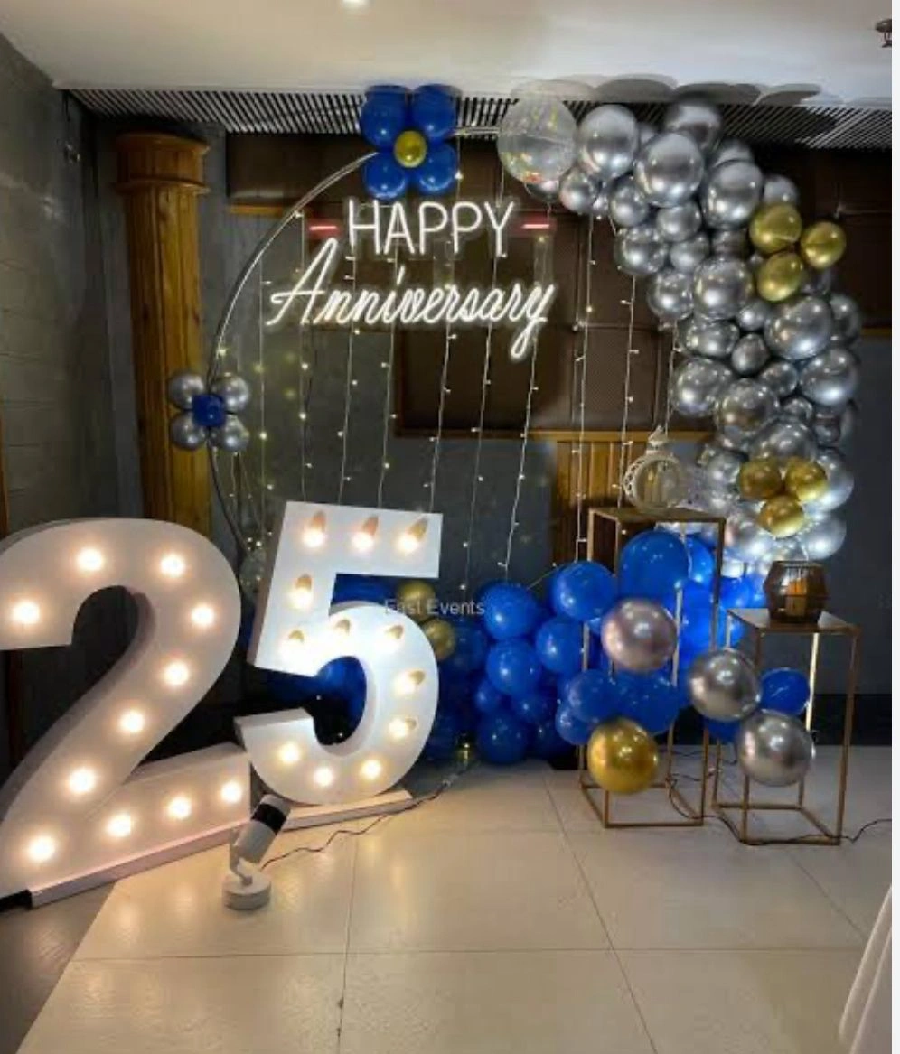 Milestone anniversary decoration for 25th celebration