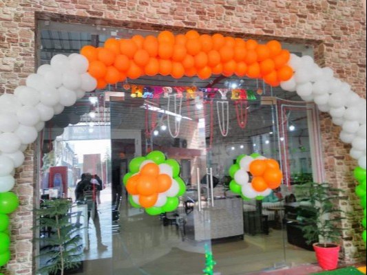 Retail store opening with window displays